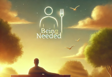 The Power of Being Needed and Purpose A contemplative person sits on a park bench at sunrise, gazing at the horizon with a peaceful expression, symbolizing the importance of being needed and finding meaning in life.